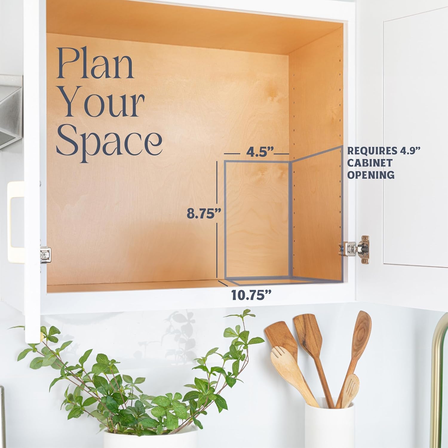 Pull Out Cabinet Organizer for Spices, Cans 4-1/2"W X 10-3/8"D X 8-7/8"H | Heavy Duty with Lifetime Limited Warranty, Pull Out Spice Rack, Cabinet Pull Out Shelf for Cans, Dishes, Etc, Easy to Reach
