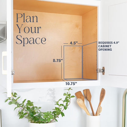 Pull Out Cabinet Organizer for Spices, Cans 4-1/2"W X 10-3/8"D X 8-7/8"H | Heavy Duty with Lifetime Limited Warranty, Pull Out Spice Rack, Cabinet Pull Out Shelf for Cans, Dishes, Etc, Easy to Reach