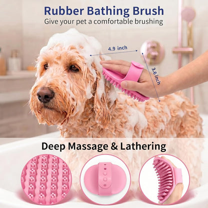 5-In-1 Dog Grooming Kit with Self Cleaning Brush & Rake, Pink | Professional Long & Short Haired Dog Hair Remover Set with One-Click Self-Cleaning Shedding Brush & Undercoat Rake for Cats