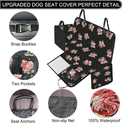 Dog Car Seat Cover, Waterproof Nonslip Pet Seat Cover for Back Seat with Storage Pockets Mesh Visual Window, Heavy Duty Scratchproof Pet Dog Seat Cover Hammock for Cars Trucks and Suvs